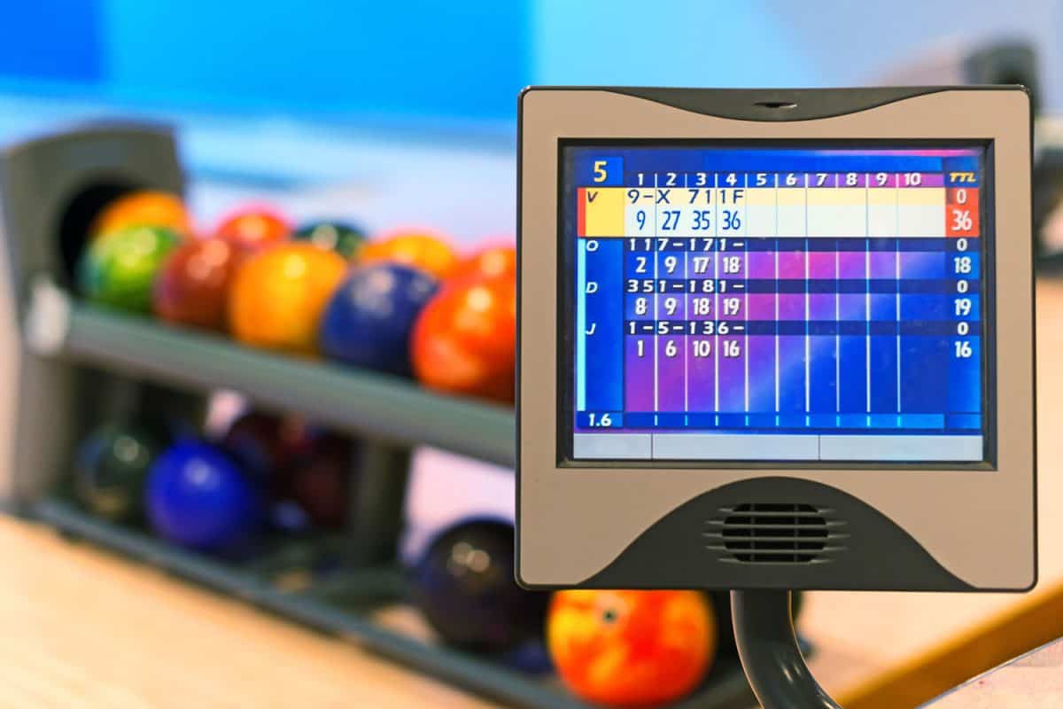 A touch screen bowling scoring panel