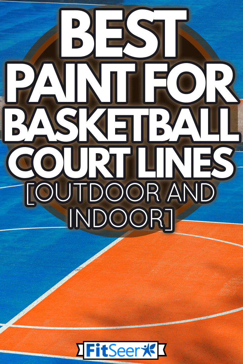 blue background of newly made outdoor basketball court in park, Best Paint For Basketball Court Lines [Outdoor And Indoor]