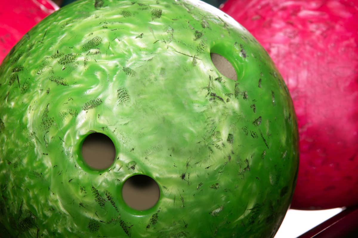 a green bowling ball
