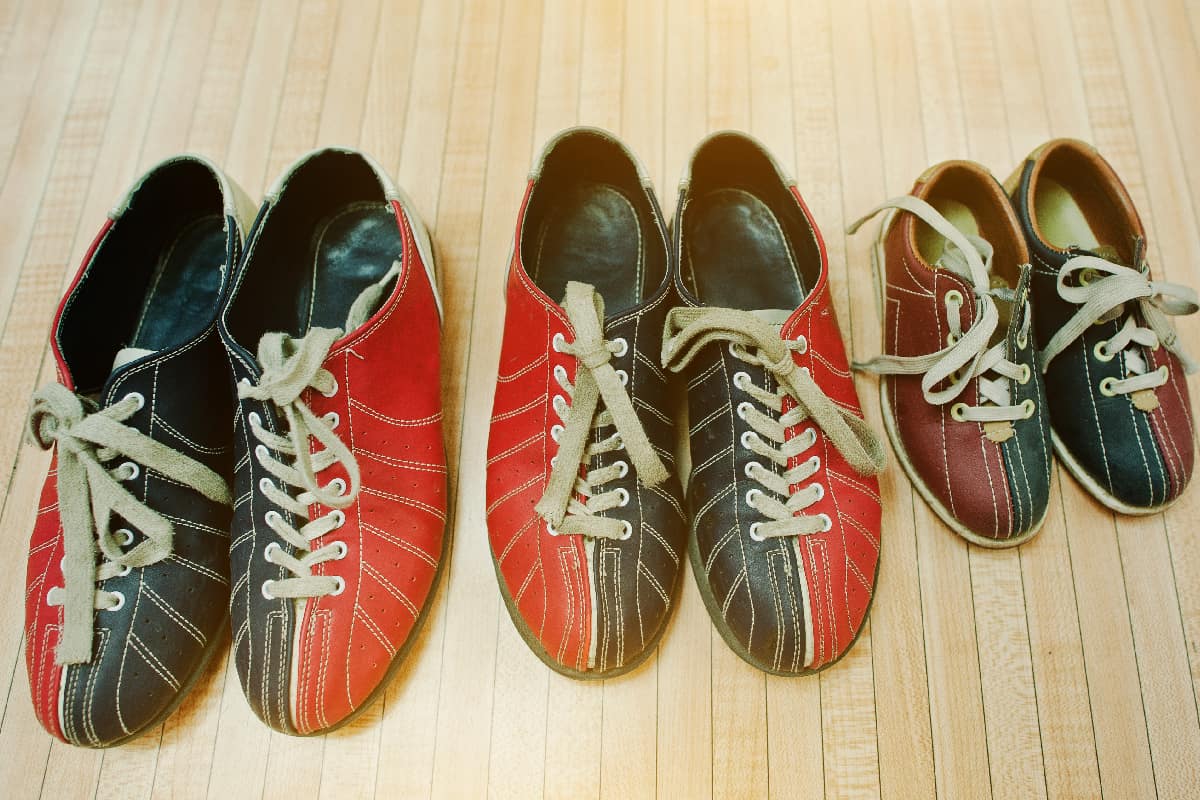 Three pairs of shoes for bowling